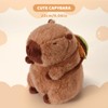 Riuhot Capybara Stuffed Animals with Hamburger Backpack Soft Capybara Plush
