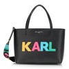 Karl Lagerfeld Paris Maybelle Tote Bag, Black/Fire Multi Legacy