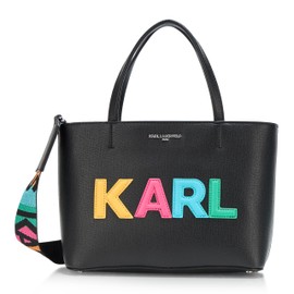Karl Lagerfeld Paris Maybelle Tote Bag, Black/Fire Multi Legacy