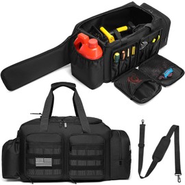 Chainsaw Carrying Case - Tactical Style Waterproof Storage Bag for EGO, Dewalt, Greenworks 14 & 16 & 18 Inch Power Chainsaw & Accessories, Bag Only (Black)