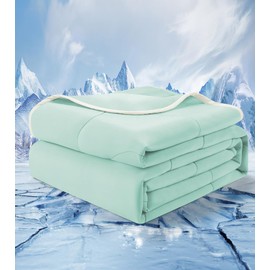 jiaao Cooling Comforter,Summer Blanket Twin Size, Breathable, Moisture-Wicking, Lightweight All-Season,Cooling Blanket,Machine Washable Bedding for Hot Sleepers,Home, Bedroom(Green, 79''x 90'')