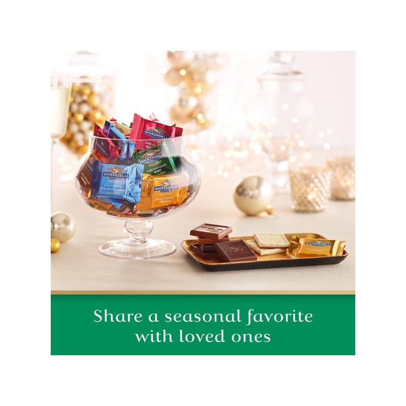 Ghirardelli Chocolate Squares Holiday Favorites 8.6 Ounces - Dark &