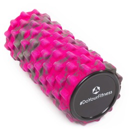 #DoYourFitness Fascia roller massage roller, medium hard, releases adhesions and trigger points thanks to 3D surface structure, fascia training, fitness roller, sports roller, therapy roller, rose