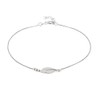 Vanbelle Sterling Silver Jewelry Centered Leaf Nature-Theme Anklet with Rhodium