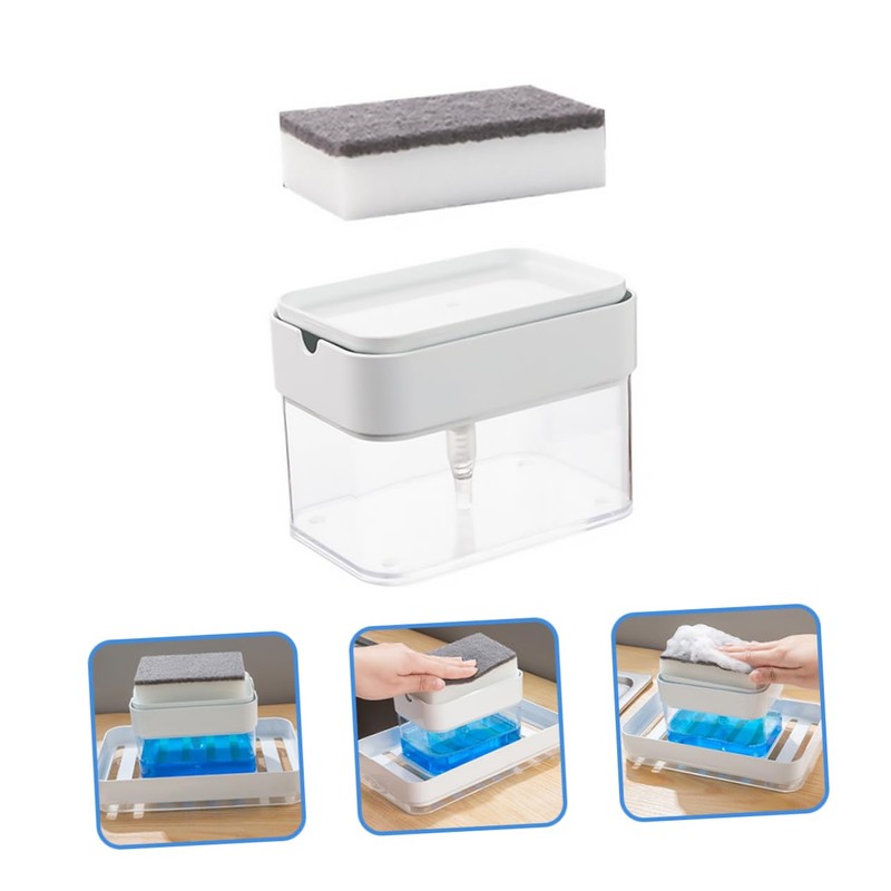 LABRIMP 1set Kitchen Sink Soap Dispenser Sponge Pump for Easy
