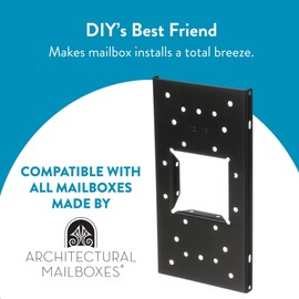 Architectural Mailboxes UMBS0B06AM Mounting Board, Steel Accessory, No Size, Black