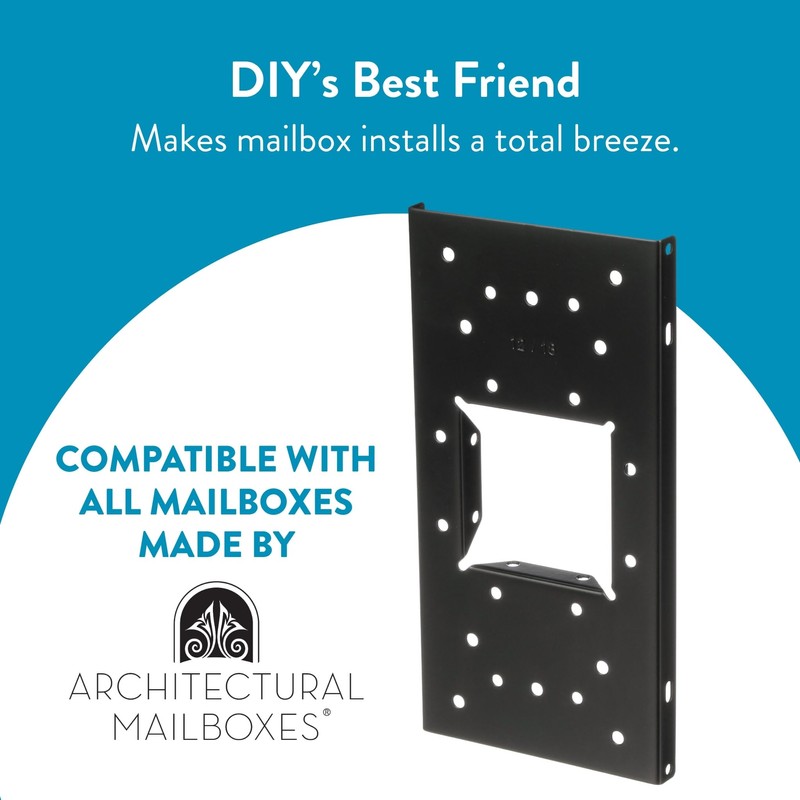 Architectural Mailboxes UMBS0B06AM Mounting Board, Steel Accessory, No Size, Black