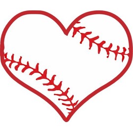 WickedGoodz Die Cut Baseball Heart Vinyl Decal - Sports Bumper Sticker - Baseball Coach Sticker