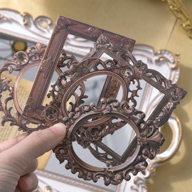 FOSDICK 40 Sheets Lace Frame Scrapbook, Vintage Scrapbooking Paper, Vintage Hollow Embossed Photo Frame Scrapbook Accessories Paper, Vintage Scrapbooking Frame Paper for DIY Art Diary Notebook