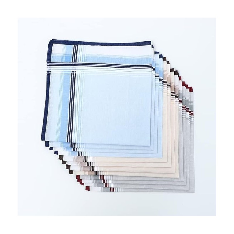 Men's Classic Cotton Handkerchief | Assorted Gents Hanky | Soft