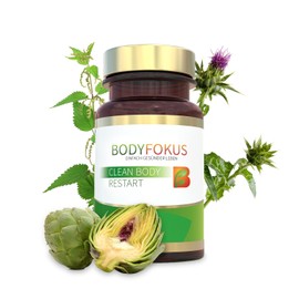 BodyFokus Clean Body Restart, 15 Valuable Plant Substances, Vitamins and Minerals, 60 Capsules, Made in Germany, for Liver Support