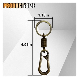 smilfuy Retro Style Metal Keychain Carabiner Key Ring Clip - Heavy Duty Key Chain Hook Car Fob Key Chain Holder Clip - Quick Release Key Organizer Car Key Holder for Men Women (Bronze)