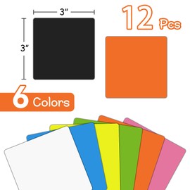 12 Pack 3"x3" Reusable Magnetic Sticky Notes, Dry Erase Whiteboard Magnets for Teachers, Classroom & Office Supplies - Eco-Friendly Multi-Color Sticky Notes for Whiteboard, Fridge, Locker, Cabinet