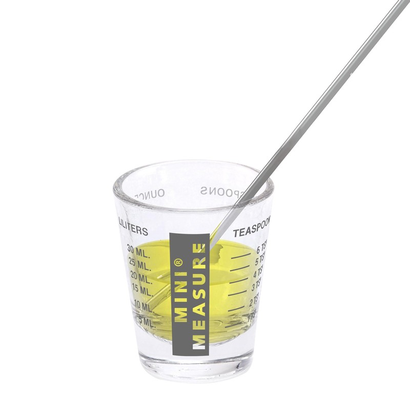 Kolder Mini Measure Heavy Glass, 20-Incremental Measurements Multi-Purpose Liquid and
