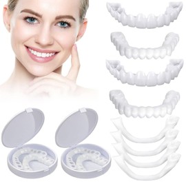 2 Pairs Instant Veneers Fake Dental Repair Kit, Dentures for Attaching Teeth Cosmetic Veneers, Veneers Teeth Dentures, Dentures and Dental Beauty for Men and Women