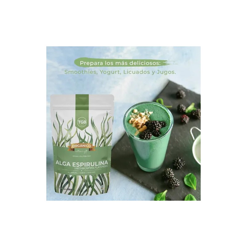 Espirulina 100% Pura Premium Polvo 1 Kg.