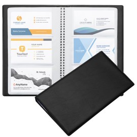 2 x Business Card Storage, Business Card Holder, Leather Business Card Case, Credit Card Holder for Men and Women, Credit Card Holder, Business Card Box for Credit Cards, Business Cards, black