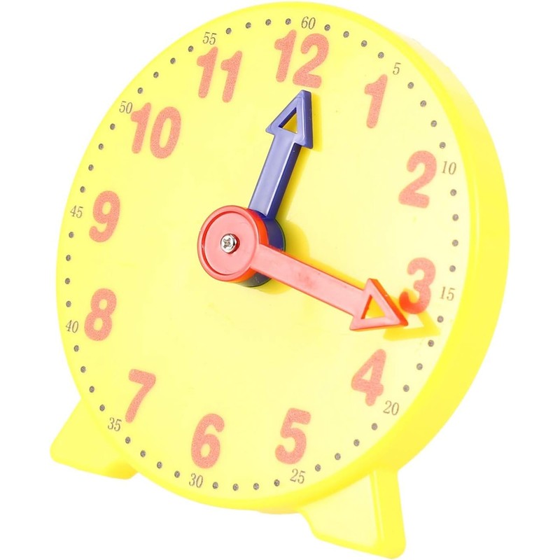 Jizlan Yellow 4 Inch Learning Clock Time Model Teacher Gear