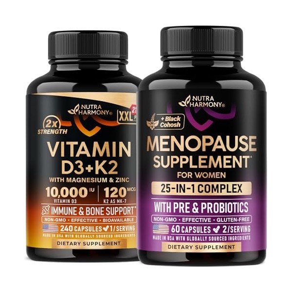 NUTRAHARMONY Vitamin D3 K2 & Menopause Supplement