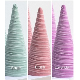Create Your Own Set of 3 Velvet Cones, Everyday Decor, Mantel decor, Wedding Centerpiece, Rustic Winter Home, Minimalist, Tree Figurines (Create Your Own)