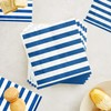 100 Pack Blue and White Stripes Napkins Stripe Cocktail Beverage