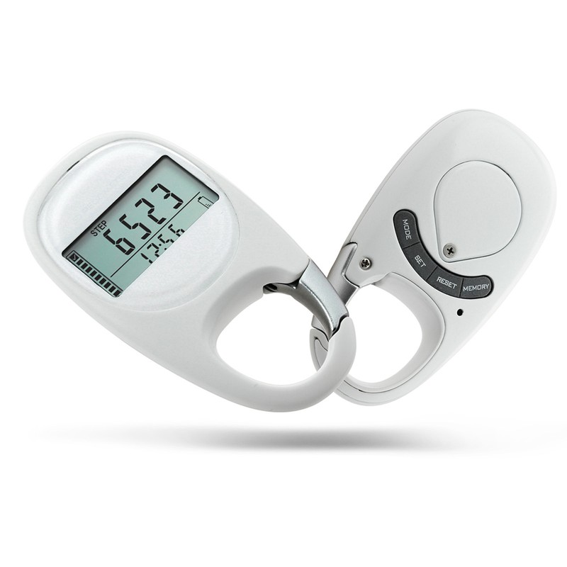 Simple 3D Digital Pedometer Portable Walking Step Counter with Carabiner