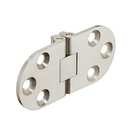 Gedotec Furniture Hinge Brass Folding Table Hinge for Folding and Sewing Machine Tables | Table Hinge Nickel-Plated Matt | 30 x 65 mm | Furniture Fittings | 1 Piece - Hinge for Inlet