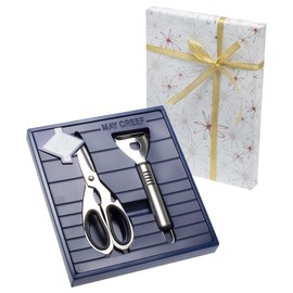 [Wrapped] Tool Set (Full Length 7.5 inches (19 cm), Kitchen Scissors (Total Length 7.7 inches (19.5 cm), Makeup Leaf (Wrapping Paper Message Flower)