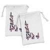 Lunarable Americana Fabric Pouch Set of 2, American Flag in