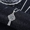YueYuan Celtic Cross Necklace for Men 925 Sterling Silver Irish