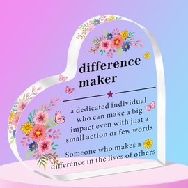 SMARGO Appreciation Gifts for Leader Boss Mentor Coworker Teacher Difference Maker Gift Difference Maker Definition Clear Desk Decorative Sign Acrylic Plaque Gift