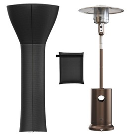 EAST OAK Patio Heater Covers with 300D Oxford Fabric, Zipper, Storage Bag, Waterproof, Dustproof, Wind-Resistant , Sunlight-Resistant, Snow-Resistant, 89'' Height x 33" Dome x 19" Base, Black, 1 Pack