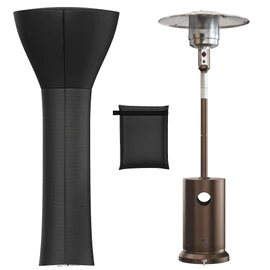 EAST OAK Patio Heater Covers with 300D Oxford Fabric, Zipper, Storage Bag, Waterproof, Dustproof, Wind-Resistant , Sunlight-Resistant, Snow-Resistant, 89'' Height x 33" Dome x 19" Base, Black, 1 Pack