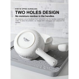 LE TAUCI French Onion Soup Bowls, 15 Ounce Ceramic Soup Bowls with Handles, for Chili, Beef Stew, Oven Microwave Dishwasher Safe, Set of 4, White