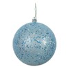 Vickerman 4.75" Plastic Ball Ornaments in Sequin Baby Blue (Set