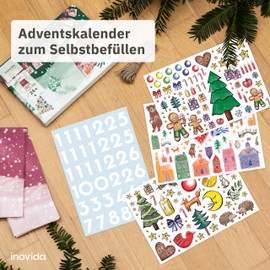 Advent Calendar for Filling, 2024 Advent Calendar for Filling Yourself with Advent Calendar Bags - DIY Advent Calendar Adults, Advent Calendar Children - Advent Calendar to Fill Yourself (Colourful)