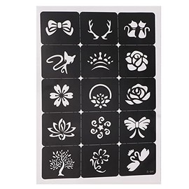 Plantillas de Tatuajes Temporales, 204 Patrones Plantilla de Arte Corporal Hueca Reutilizable para Cosplay Halloween (28 X 21,8 cm)