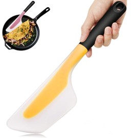 Bigwinyep Omelette Spatula, Silicone Spatula Flipper, Heat Resistant Omelette Turner for Kitchen Omelet Pancake Crepes, Yellow