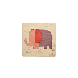 Playful Elephant Wooden Puzzle for Kids | 3 Piece Jigsaw Puzzle for Pre-School Kids | Learning Educational Toys Gifts for Boys & Girls