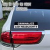 Criminalize - calcomanía de vinilo para faros LED en blanco