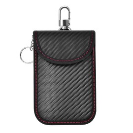 Pouch for Car Keys Black, Car Key Signal Blocker Pouch Faraday Bag RFID Key Pouch Key Fob Protection Pouch(1 Pack)