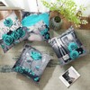 WINTAM Flower Throw Pillow Covers Black Teal Rose Text Love