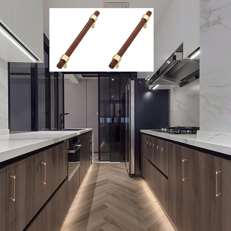 Cabinet Knobs,12-Pack,Addlike Knobs for Dresser Drawers 50mm Length Walnut Drawer