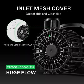 VIVOSUN 2700 GPH Submersible Water Pump 120W Pond Pump 15FT.Lift Height for Pond