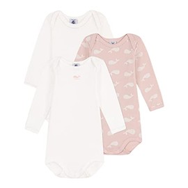 Petit Bateau Baby Girl Striped Bodysuit with Long Sleeves, Variant 1