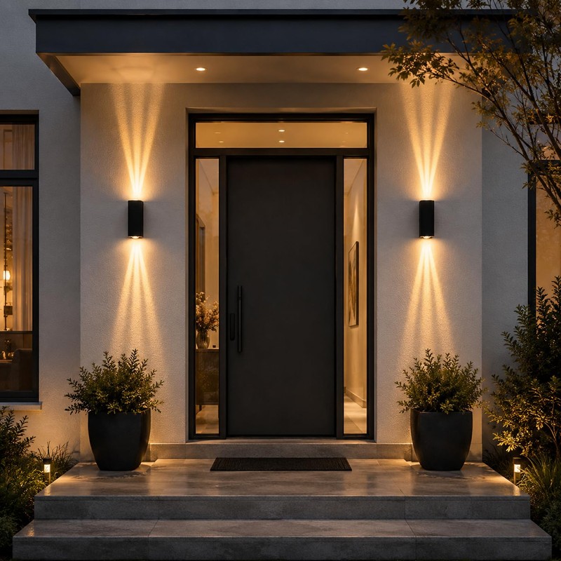 Bofea-Outdoor Waterproof Wall Sconce,Modern Black Wall Sconces