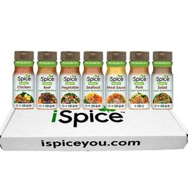 iSpice - Salt Free | Sugar free | 100% Pure Wellness Super Spices Seasoning Blends | All Natural | Ready to use as is, No preparation is necessary | Pack of 7 Different Seasoning Blend