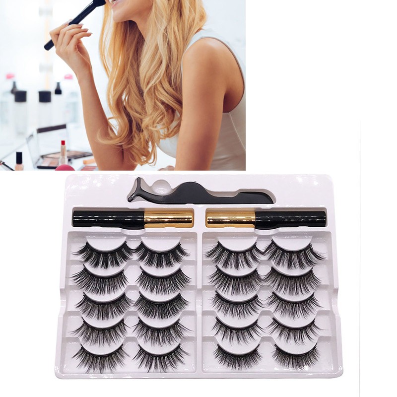10 Pairs Magnetic False Eyelashes Waterproof Reusable Magnetic False Lashes