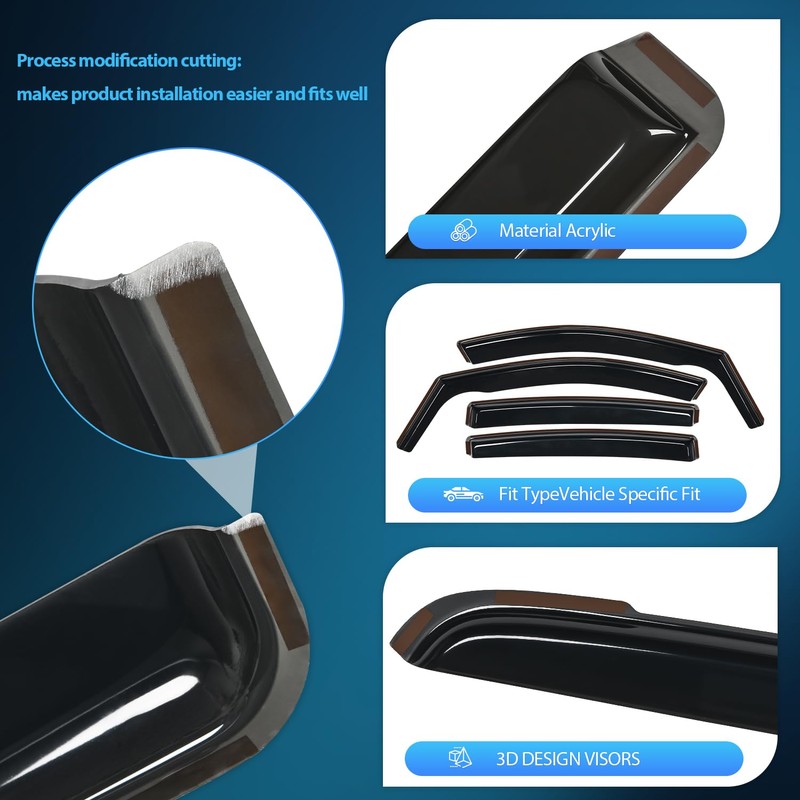 Nilight Vent Window Visors for Crosstrek 2018-2023 Impreza Hatchback 2017