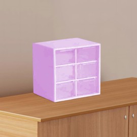 Vaveren Mini Drawer Organizer for Desk Beads Organizer for Women Large Capacity Makeup Drawers Desktop Storage Drawers for Art Supply, Purple